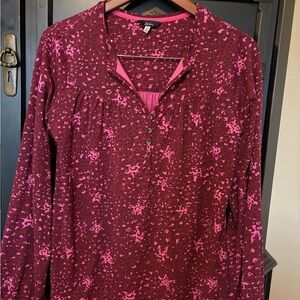 Joules Women's Tunic in Burgundy and Pink